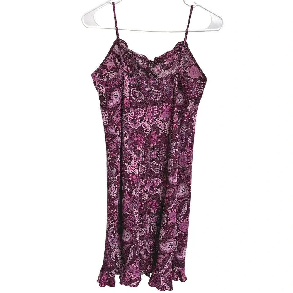 Vintage Y2K Limited Too Purple Paisley‎ Butterfly Slip Dress Youth XL (Adult XS)